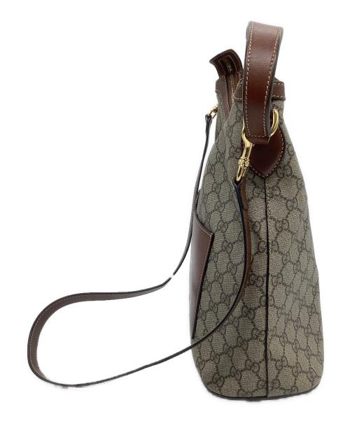 GUCCI（グッチ）GUCCI (グッチ) 2WAYショルダーバッグ　GGスプリーム　ホーボー ブラウンの古着・服飾アイテム