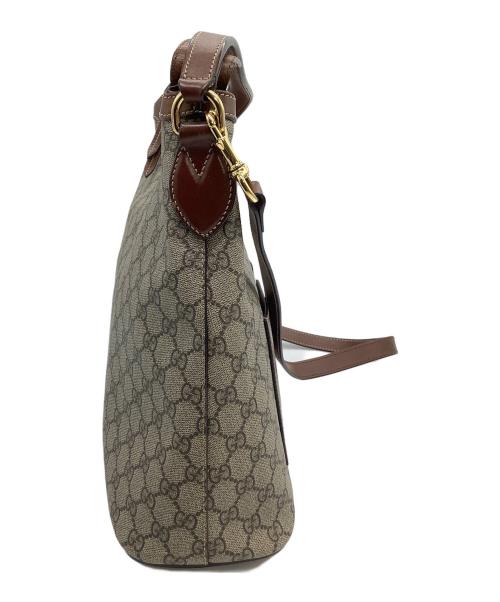 GUCCI（グッチ）GUCCI (グッチ) 2WAYショルダーバッグ　GGスプリーム　ホーボー ブラウンの古着・服飾アイテム