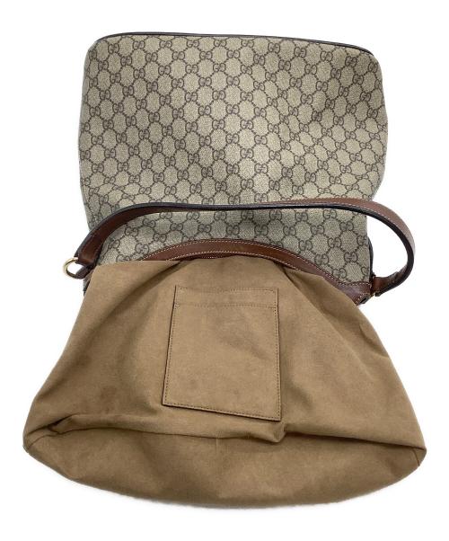 GUCCI（グッチ）GUCCI (グッチ) 2WAYショルダーバッグ　GGスプリーム　ホーボー ブラウンの古着・服飾アイテム