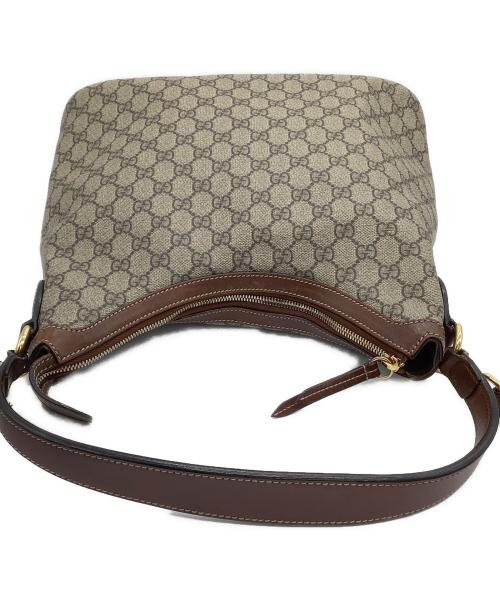 GUCCI（グッチ）GUCCI (グッチ) 2WAYショルダーバッグ　GGスプリーム　ホーボー ブラウンの古着・服飾アイテム