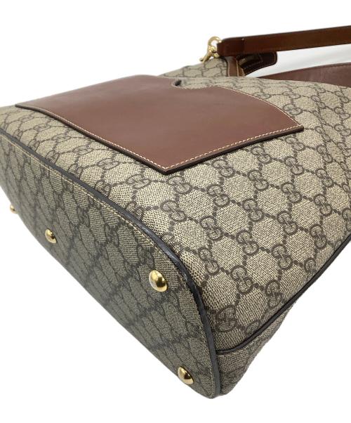 GUCCI（グッチ）GUCCI (グッチ) 2WAYショルダーバッグ　GGスプリーム　ホーボー ブラウンの古着・服飾アイテム