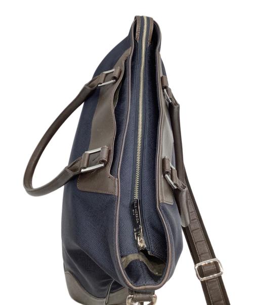 PELLE MORBIDA（ペッレモルビダ）PELLE MORBIDA (ペッレモルビダ) ビジネスバッグ ネイビー×ブラウンの古着・服飾アイテム