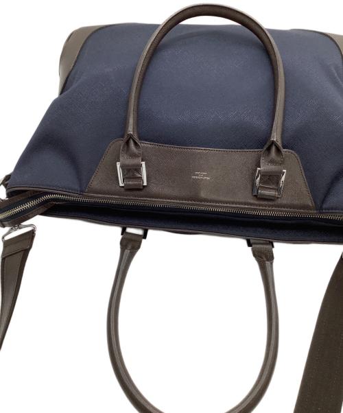 PELLE MORBIDA（ペッレモルビダ）PELLE MORBIDA (ペッレモルビダ) ビジネスバッグ ネイビー×ブラウンの古着・服飾アイテム