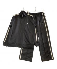 New Era（ニューエラ）の古着「セットアップジャージ　スムース ジャージー トラックジャケット(トップス)」｜ブラック×ホワイト