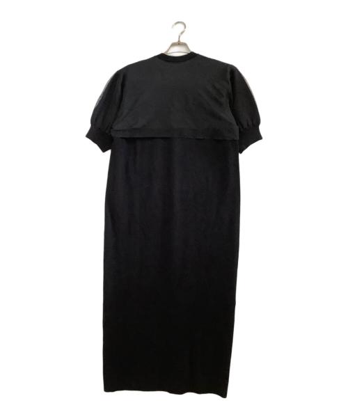 RIM.ARK（リムアーク）RIM.ARK (リムアーク) 半袖ワンピース　Chiffon Docking CD/OP　25SS ブラック サイズ:38の古着・服飾アイテム
