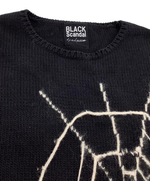 BLACK Scandal Yohji Yamamoto（ブラックスキャンダルヨウジヤマモト）BLACK Scandal Yohji Yamamoto (ブラックスキャンダルヨウジヤマモト) 厚手ニット　蜘蛛の巣　18AW ブラック サイズ:Lの古着・服飾アイテム