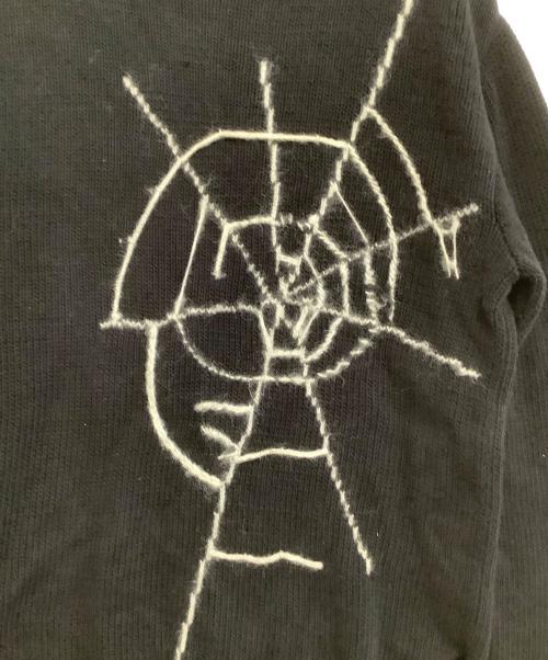 BLACK Scandal Yohji Yamamoto（ブラックスキャンダルヨウジヤマモト）BLACK Scandal Yohji Yamamoto (ブラックスキャンダルヨウジヤマモト) 厚手ニット　蜘蛛の巣　18AW ブラック サイズ:Lの古着・服飾アイテム