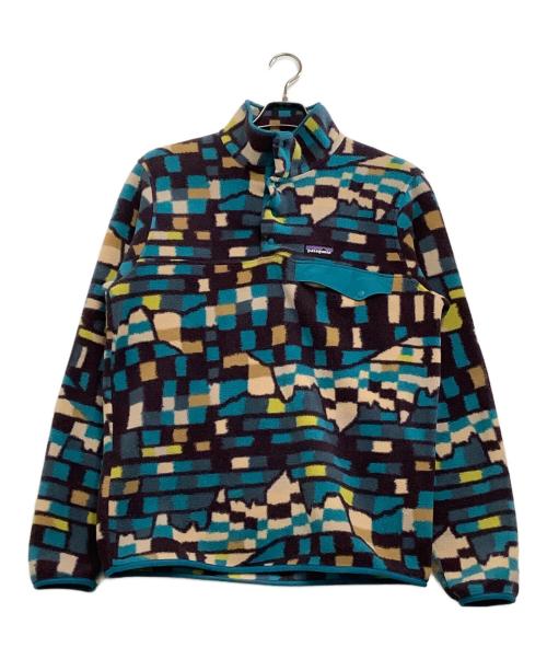 Patagonia（パタゴニア）Patagonia (パタゴニア) フリースジャケット　ライトウェイト・シンチラ・スナップT・プルオーバー パープル×ブルー サイズ:Mの古着・服飾アイテム
