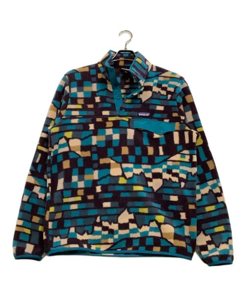 Patagonia（パタゴニア）Patagonia (パタゴニア) フリースジャケット　ライトウェイト・シンチラ・スナップT・プルオーバー パープル×ブルー サイズ:Mの古着・服飾アイテム