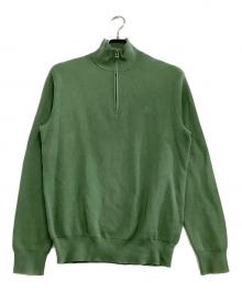 POLO RALPH LAUREN（ポロ・ラルフローレン）の古着「薄手ニット　ハーフジップ」｜グリーン