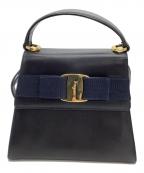 Salvatore Ferragamoサルヴァトーレ フェラガモ）の古着「2WAYバッグ　ヴァラリボン」｜ブラック