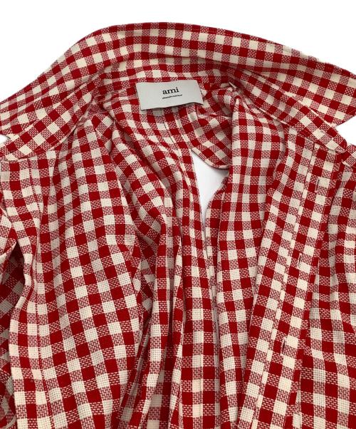 ami（アミ）ami (アミ) 長袖シャツ　チェック レッド×ホワイト サイズ:Lの古着・服飾アイテム