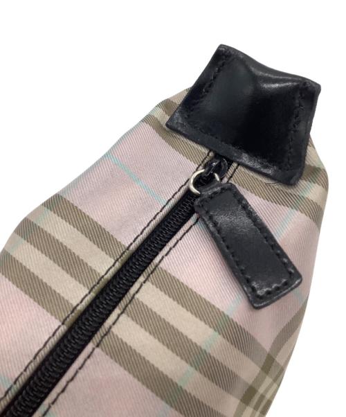 BURBERRY LONDON（バーバリーロンドン）BURBERRY LONDON (バーバリーロンドン) アクセサリーポーチ ピンク×ブラウンの古着・服飾アイテム