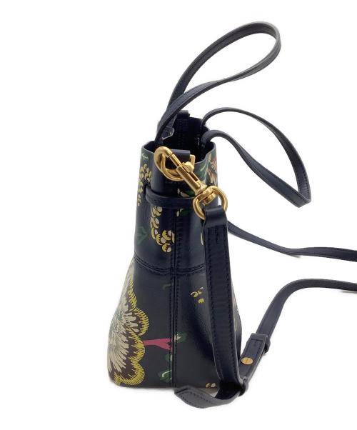 TORY BURCH（トリーバーチ）TORY BURCH (トリーバーチ) ショルダーバッグ　ブロックT　花柄 ネイビーの古着・服飾アイテム