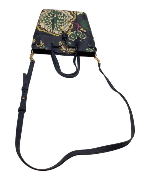 TORY BURCH（トリーバーチ）TORY BURCH (トリーバーチ) ショルダーバッグ　ブロックT　花柄 ネイビーの古着・服飾アイテム