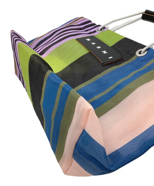 MARNI（マルニ）MARNI (マルニ) トートバッグ　フラワーカフェ ストライプ バッグ ストライプ マルチカラーの古着・服飾アイテム