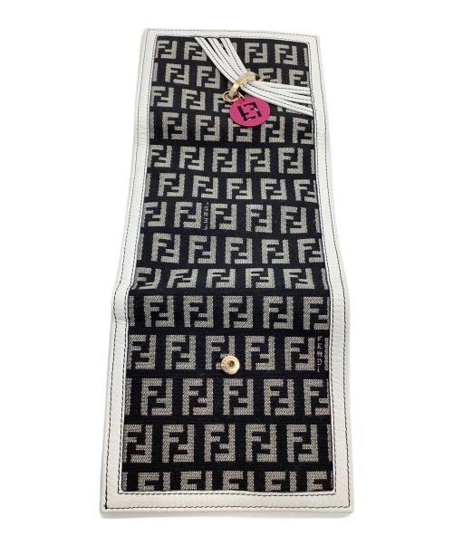 FENDI（フェンディ）FENDI (フェンディ) 3つ折り財布 ズッキーノ ブラック×ホワイトの古着・服飾アイテム