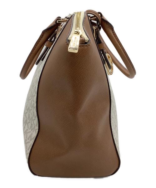 MICHAEL KORS（マイケル・コース）MICHAEL KORS (マイケル・コース) 2WAYハンドバッグ ブラウン×ホワイトの古着・服飾アイテム