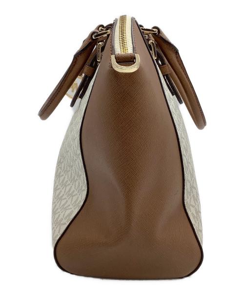 MICHAEL KORS（マイケル・コース）MICHAEL KORS (マイケル・コース) 2WAYハンドバッグ ブラウン×ホワイトの古着・服飾アイテム