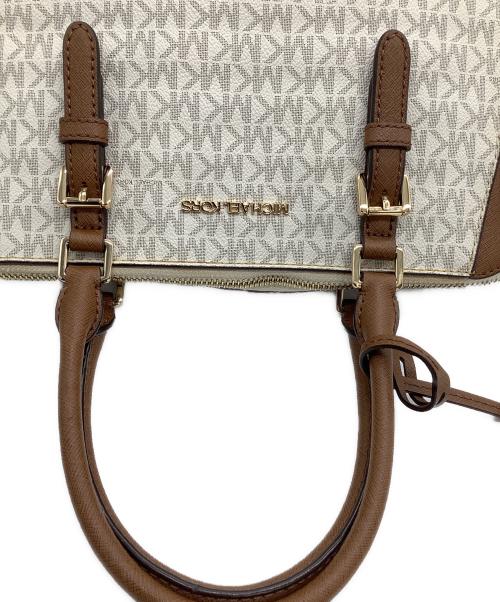 MICHAEL KORS（マイケル・コース）MICHAEL KORS (マイケル・コース) 2WAYハンドバッグ ブラウン×ホワイトの古着・服飾アイテム