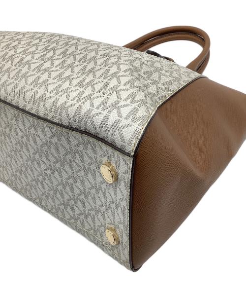 MICHAEL KORS（マイケル・コース）MICHAEL KORS (マイケル・コース) 2WAYハンドバッグ ブラウン×ホワイトの古着・服飾アイテム