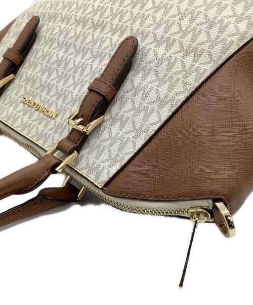 MICHAEL KORS（マイケル・コース）MICHAEL KORS (マイケル・コース) 2WAYハンドバッグ ブラウン×ホワイトの古着・服飾アイテム