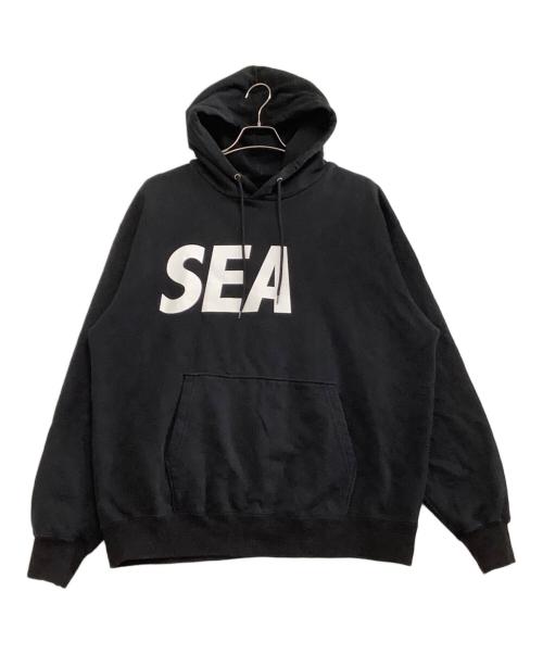 WIND AND SEA（ウィンダンシー）WIND AND SEA (ウィンダンシー) プルオーバーパーカー　両面ロゴプリント ブラック サイズ:XLの古着・服飾アイテム