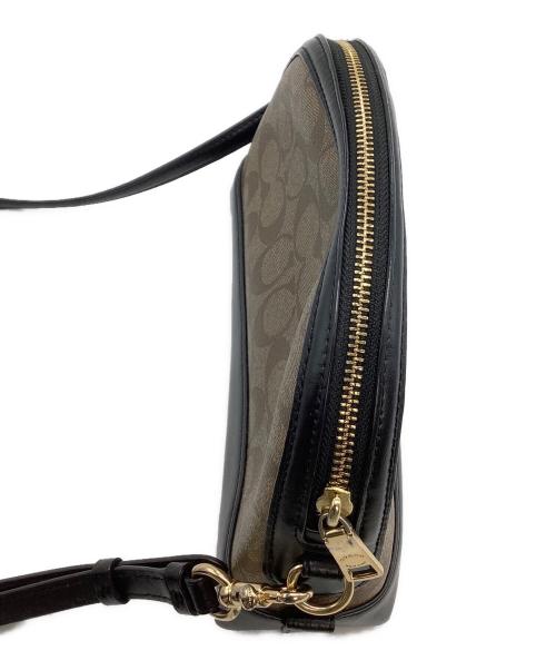 COACH（コーチ）COACH (コーチ) ショルダーバッグ　シグネチャー ブラウン×ブラックの古着・服飾アイテム