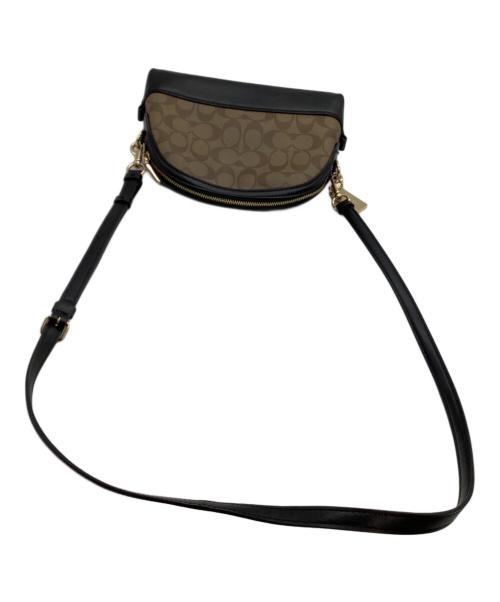 COACH（コーチ）COACH (コーチ) ショルダーバッグ　シグネチャー ブラウン×ブラックの古着・服飾アイテム