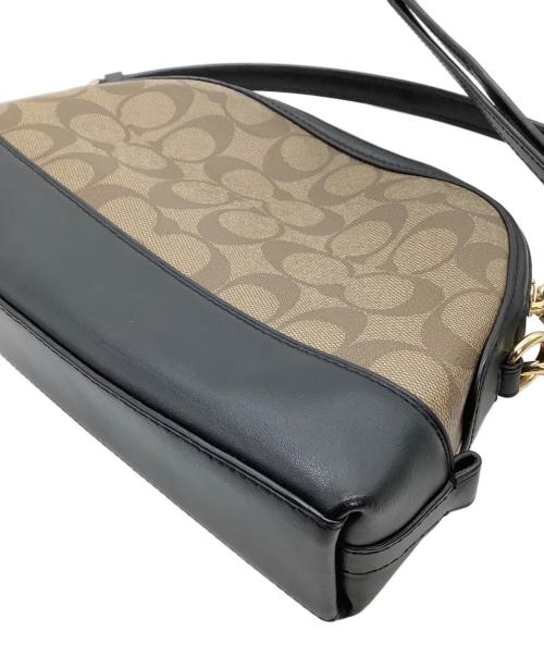 COACH（コーチ）COACH (コーチ) ショルダーバッグ　シグネチャー ブラウン×ブラックの古着・服飾アイテム