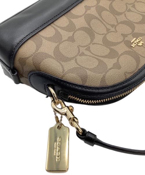 COACH（コーチ）COACH (コーチ) ショルダーバッグ　シグネチャー ブラウン×ブラックの古着・服飾アイテム