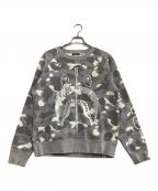 A BATHING APEアベイシングエイプ）の古着「裏起毛スウェット　CITY CAMO SHARK CREWNECK」｜グレー