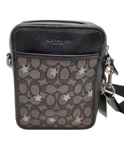 COACH（コーチ）COACH (コーチ) ショルダーバッグ　サリバン クロスボディ・シグネチャー ジャカード・スター エンブロイダリー ブラック×グレーの古着・服飾アイテム