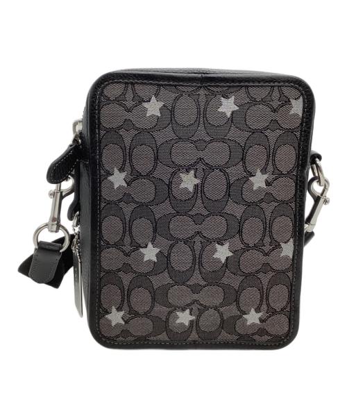 COACH（コーチ）COACH (コーチ) ショルダーバッグ　サリバン クロスボディ・シグネチャー ジャカード・スター エンブロイダリー ブラック×グレーの古着・服飾アイテム