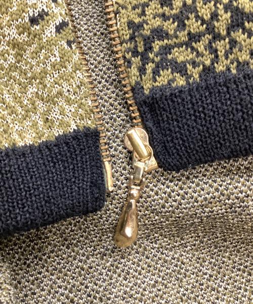 Yves Saint Laurent（イヴサンローラン）Yves Saint Laurent (イヴサンローラン) ウールジップジャケット カーキ×ブラック サイズ:Mの古着・服飾アイテム