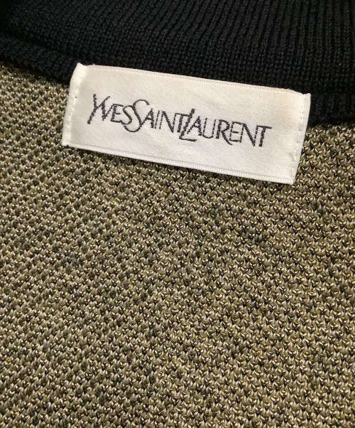 Yves Saint Laurent（イヴサンローラン）Yves Saint Laurent (イヴサンローラン) ウールジップジャケット カーキ×ブラック サイズ:Mの古着・服飾アイテム