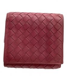 BOTTEGA VENETA（ボッテガベネタ）の古着「3つ折り財布 イントレチャート」｜ピンク