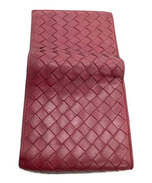 BOTTEGA VENETA（ボッテガベネタ）BOTTEGA VENETA (ボッテガベネタ) 3つ折り財布 イントレチャート ピンクの古着・服飾アイテム