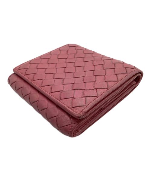 BOTTEGA VENETA（ボッテガベネタ）BOTTEGA VENETA (ボッテガベネタ) 3つ折り財布 イントレチャート ピンクの古着・服飾アイテム
