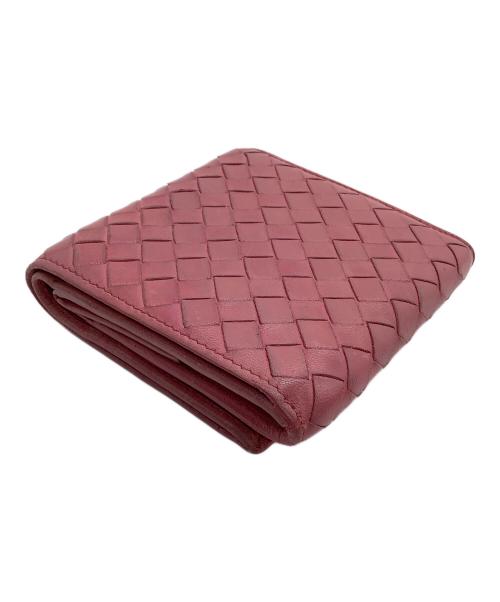 BOTTEGA VENETA（ボッテガベネタ）BOTTEGA VENETA (ボッテガベネタ) 3つ折り財布 イントレチャート ピンクの古着・服飾アイテム