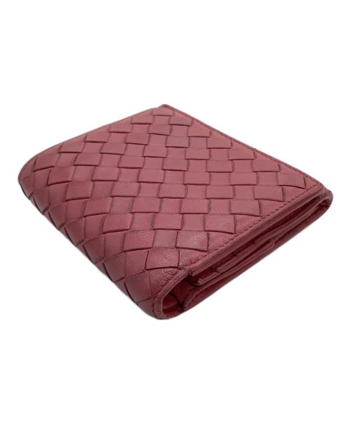 BOTTEGA VENETA（ボッテガベネタ）BOTTEGA VENETA (ボッテガベネタ) 3つ折り財布 イントレチャート ピンクの古着・服飾アイテム