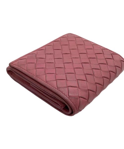 BOTTEGA VENETA（ボッテガベネタ）BOTTEGA VENETA (ボッテガベネタ) 3つ折り財布 イントレチャート ピンクの古着・服飾アイテム