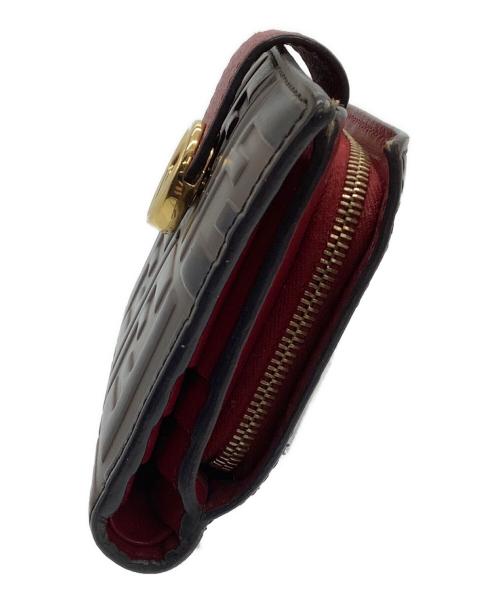 FENDI（フェンディ）FENDI (フェンディ) 2つ折り財布 エフイズ ブラウン×レッドの古着・服飾アイテム