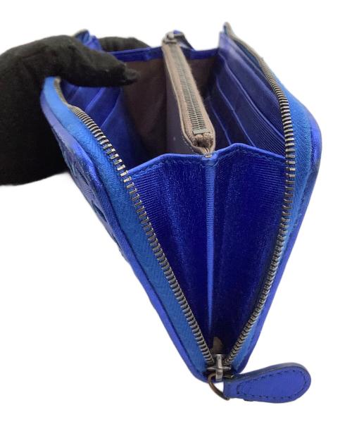 BOTTEGA VENETA（ボッテガベネタ）BOTTEGA VENETA (ボッテガベネタ) 長財布 イントレチャート ブルーの古着・服飾アイテム