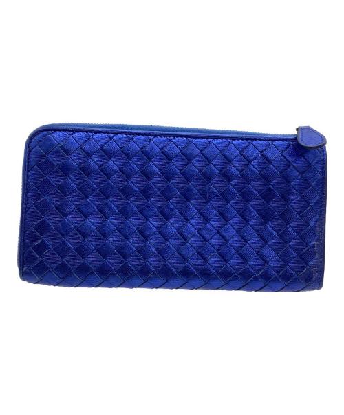 BOTTEGA VENETA（ボッテガベネタ）BOTTEGA VENETA (ボッテガベネタ) 長財布 イントレチャート ブルーの古着・服飾アイテム