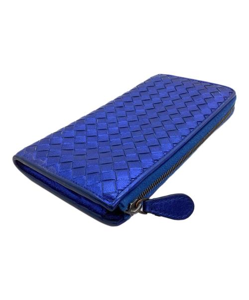 BOTTEGA VENETA（ボッテガベネタ）BOTTEGA VENETA (ボッテガベネタ) 長財布 イントレチャート ブルーの古着・服飾アイテム