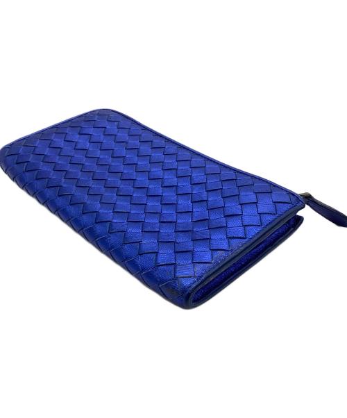BOTTEGA VENETA（ボッテガベネタ）BOTTEGA VENETA (ボッテガベネタ) 長財布 イントレチャート ブルーの古着・服飾アイテム