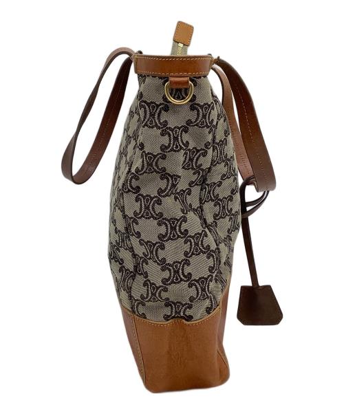 CELINE（セリーヌ）CELINE (セリーヌ) トートバッグ　	トリオンフ ベージュ×ブラウンの古着・服飾アイテム