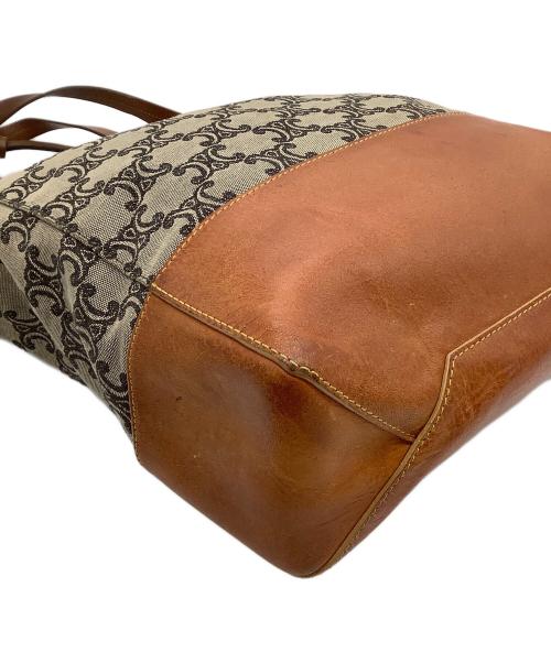 CELINE（セリーヌ）CELINE (セリーヌ) トートバッグ　	トリオンフ ベージュ×ブラウンの古着・服飾アイテム