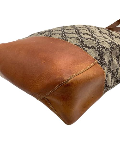 CELINE（セリーヌ）CELINE (セリーヌ) トートバッグ　	トリオンフ ベージュ×ブラウンの古着・服飾アイテム